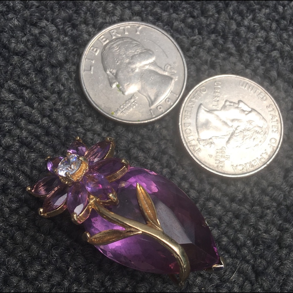 Amethyst 14k Paired Pendent